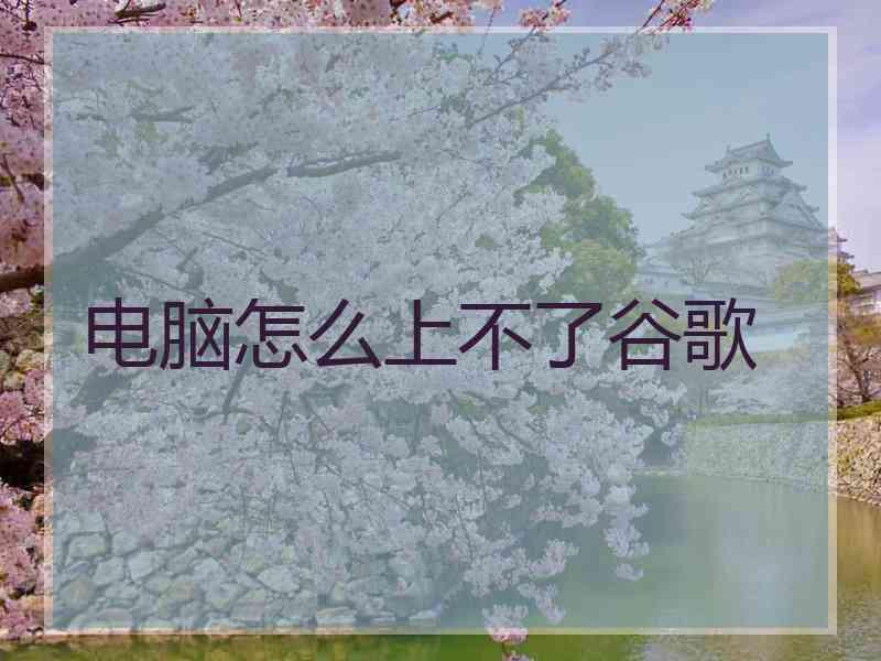 电脑怎么上不了谷歌